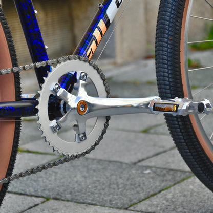 Kurbelschrauben mit Alu Ring - orange
