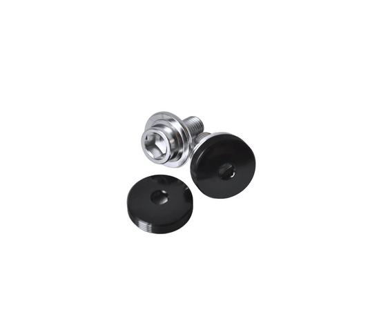 Kurbelschrauben mit Aluminium Dust Caps - schwarz