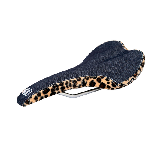 Gusset R-Series Sattel | Denim / Leopard