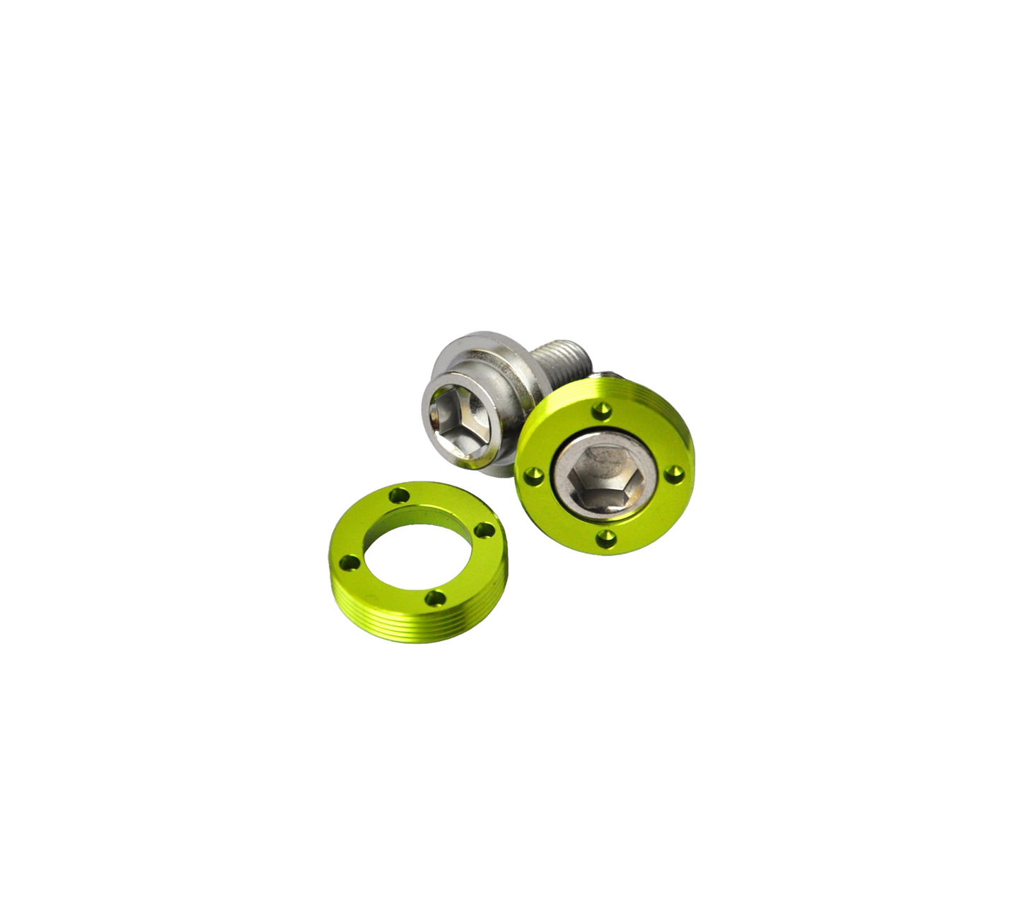 Kurbelschrauben mit Alu Ring - grün