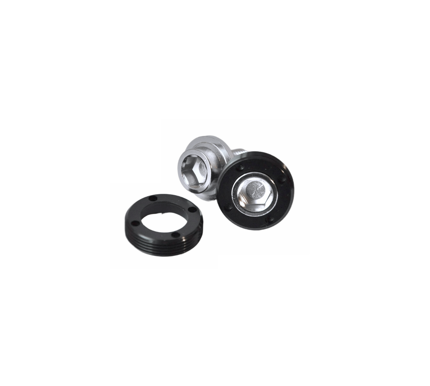 Kurbelschrauben mit Alu Ring - schwarz