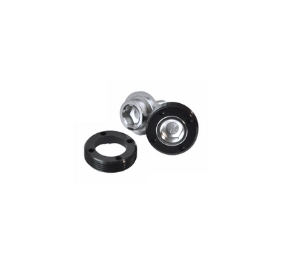 Kurbelschrauben mit Alu Ring - schwarz