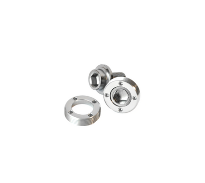 Kurbelschrauben mit Alu Ring - silber