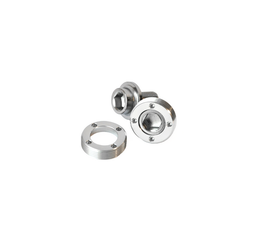 Kurbelschrauben mit Alu Ring - silber