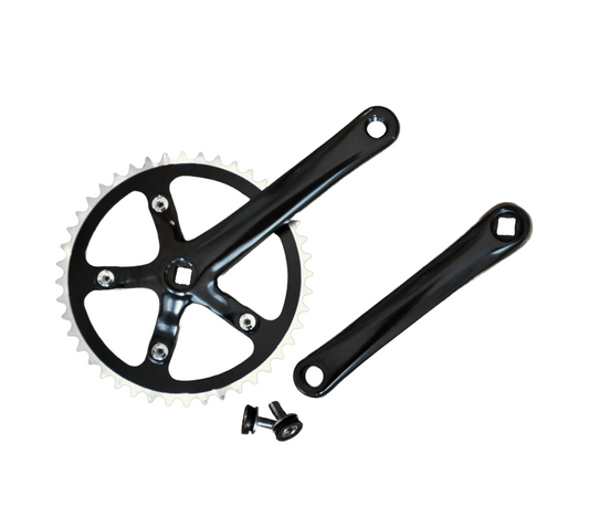 Singlespeed Kurbelgarnitur (44Z) - schwarz